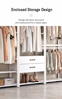 Armoire autoportante moderne en acier avec étagères réglables et tiroirs, montage facile, grande capacité pour chambre, appartement, dressing