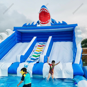 Cá mập khổng lồ trượt nước Inflatable với hồ bơi - Product Image 1