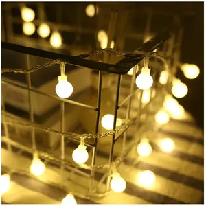 LED Outdoor Garland Waterproof Globe String Light Crystal Ball Camping Lights Decoration For Patio Pathway