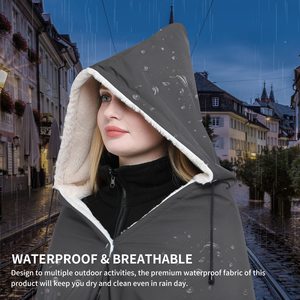 55'' X 35'' Portable Waterproof Wearable Hooded Electric Blanket Picnic and Cold Weather USB Heated <b>Throw</b> - Product Image 4