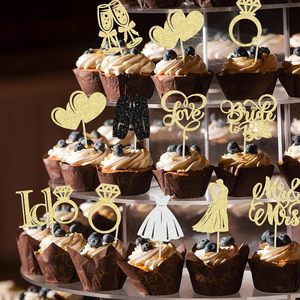 Décorations de cupcakes pour future mariée, motifs 'I Do Love', Cœur et Bague, et pics 'Miss & Mrs' pour la fête prénuptiale, le mariage, les fiançailles et la décoration de gâteaux - Product Image 5