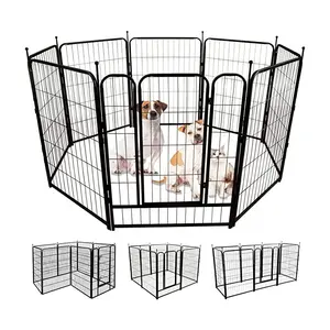 Indoor Outdoor Puppy Hond Folding Kennel Hek Box Huisdier Oefening Pen Met Deur Poort 40"