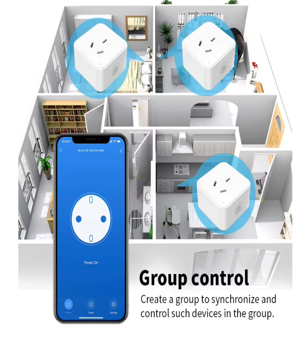 HONPNK AU 16A Tuya WiFi Smart Plug ABS Voice/Remote App Control/Timer Function Tuya Alexa Google Assistant