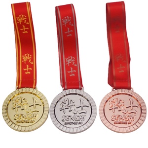 Medaglia Personalizzata SENSHI in Oro per Competizioni di Jiu Jitsu e Arti Marziali, Design 3D in Rilievo con Nastro Personalizzato - Product Image 3