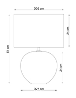 Lampe de table LED en céramique sphérique en terre cuite brillante avec abat-jour en lin beige, éclairage simple et moderne pour salon de style côtier