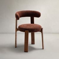 Chaise de salle à manger rembourrée en bois de frêne de style moderne JP, avec assise rembourrée et structure en bois massif, idéale pour restaurant, hôtel, salle à manger.