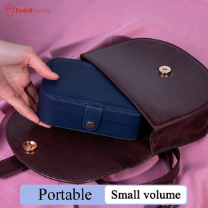 FADELI-caja de almacenamiento de joyas para mujeres y niñas, organizador portátil con cierre de tuerca para las orejas, de cuero PU, cajas pequeñas de joyería de viaje, gran oferta - Product Image 5