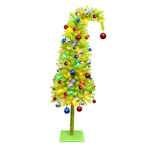 Nouvel arbre de Noël vert créatif avec des décorations de boules de Noël et des lumières, décoration de Noël pour la maison - Product Image 2