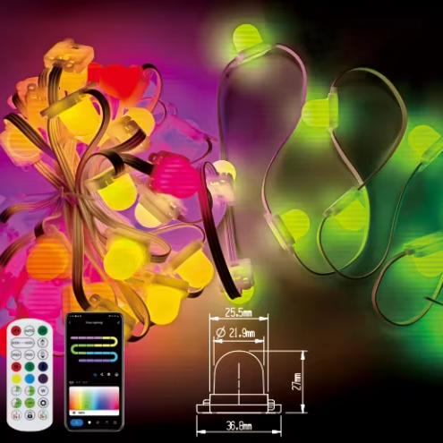 Smart Pixel Light 32ft/49ft APP Control RGB Changing Color Landscape Decoration Smart Lights