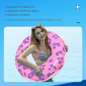 ห่วงยางว่ายน้ำลายเสือดาวสีชมพูสำหรับผู้ใหญ่ สนุกสนานในน้ำ - Product Image 3