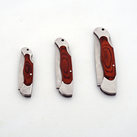 Petit couteau utilitaire pliant de qualité industrielle en acier inoxydable de 18 cm, manche en bois brun, système de verrouillage, pour le camping en plein air, EDC, OEM