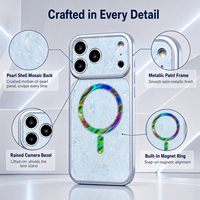 Coque rigide en PC effet nacre OEM, 6 couleurs au choix, chargement magnétique par aspiration, anti-chute pour iPhone 17, 17 Pro, 17 Pro Max, 18, 18 Pro, 18 Pro Max