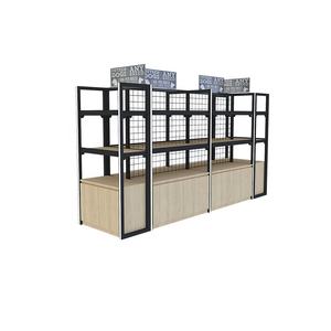 Estante de exhibición de comida para perros y gatos, estante de madera y acero para mascotas de doble cara, personalizable, para supermercado, nuevo - Product Image 4