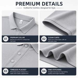 Polo brodé personnalisé pour hommes, à manches courtes, en tissu respirant, adapté aux uniformes d'équipe, idéal pour le golf et les tenues professionnelles - Product Image 3