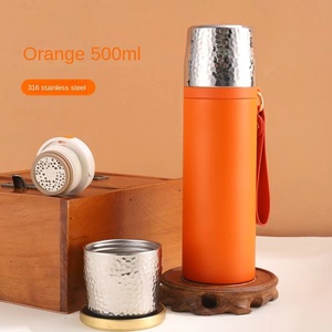 Tasse à thé braisée à couvercle de marteau personnalisable en acier inoxydable 316 bouteille thermos sous vide laque tasse de cadeau d'eau de séparation de thé de voiture - Product Image 5
