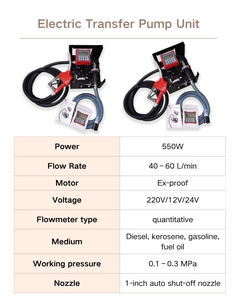 Équipement industriel compact de distribution de carburant, <span class=keywords><strong>pompe</strong></span> électrique <span class=keywords><strong>essence</strong></span>/diesel avec <span class=keywords><strong>compteur</strong></span> numérique de débit et buse d'arrêt automatique - Product Image 3