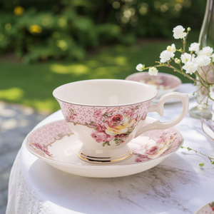 Juego de Taza y Platillo de Cerámica de Porcelana, Estilo Europeo, Juego de Tazas de Té Vintage Royal <span class=keywords><strong>Albert</strong></span>, Regalos Empresariales - Product Image 1