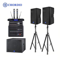 CHORDIO HK-15P Système Sonore PA Professionnel 15" Full-Range + Subwoofer Actif 18" | Enceintes Professionnelles Puissance Crête 2000W/3000W
