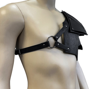 Armure d'épaule réglable en cuir PU style Viking médiéval WJF26, rétro, simple épaulette, pour Chevalier, Guerrier, Cosplay, LARP, Costume d'Halloween - Product Image 6
