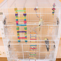 Grande cage d'élevage pour perroquets avec plusieurs portes et perchoirs pour oiseaux de compagnie, cage à oiseaux en métal durable avec support à roulettes