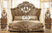 Cama Tapizada de Madera de Teca Moderna Romántica en Color Blanco Marfil, Tamaño Completo, 4 Cajones, Altura Ajustable, Plegable, Muy Popular