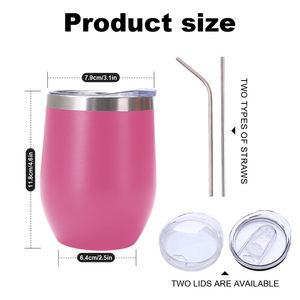 Mug à café isotherme en acier inoxydable à <span class=keywords><strong>double</strong></span> paroi de 12 oz, forme d'œuf, gobelet à vin, <span class=keywords><strong>tasse</strong></span> de voyage avec couvercle pour le camping - Product Image 3