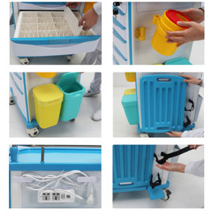 핫 세일 의료 다기능 모바일 병원 ABS 플라스틱 약물 카트 비상 트롤리 - Product Image 5