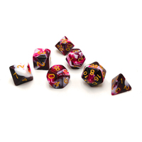 Lot de 7 dés polyédriques DND personnalisés en résine écologique peints à la main pour jeux de rôle sur table (Dungeons & Dragons)