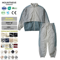 Ensemble de survêtement streetwear personnalisé pour homme, grande taille, imprimé dégradé uni, coupe-vent à col montant entièrement zippé, pantalon de jogging en polyester