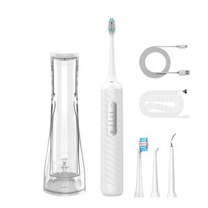 Sikat gigi listrik portabel, Flosser air dan pembersih gigi 2-in-1 dalam irigator mulut perawatan gigi tanpa kabel pribadi - Product Image 4