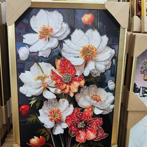 Mosaïque décorative en verre à motifs floraux découpés, art mural en carreaux - Product Image 3