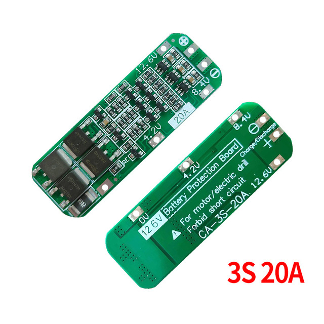 3S 20A Li-ion Lithium Battery Charger Protection Board 18650 BMS for Motor Electric Drill 11.1V 12.6V Enhanced Version