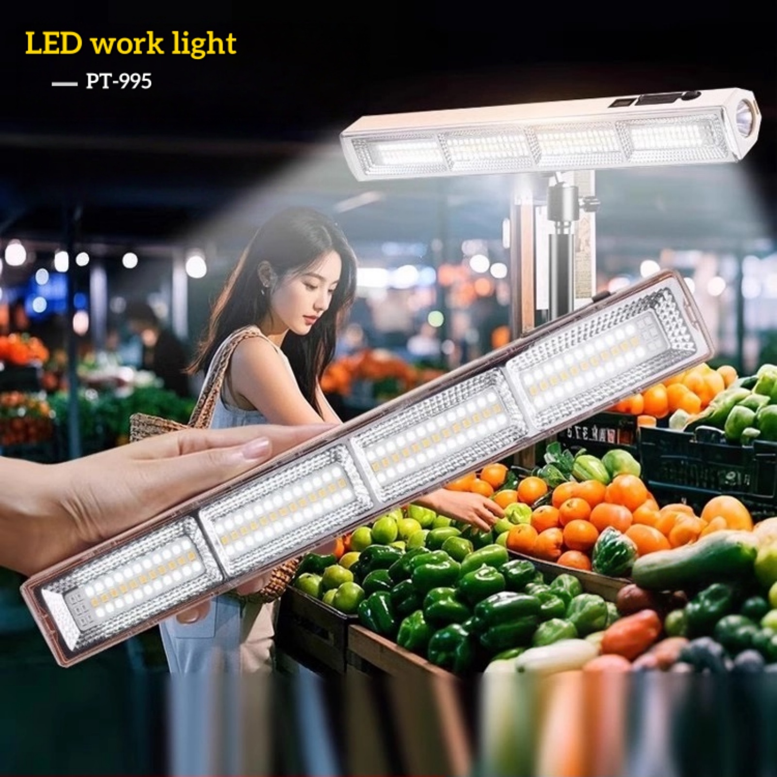 OTHC PT-995 LED Rechargeable Underhood Work Light Mechanic 4 Modes USB Fast Charge Camping for Outdoor Camping Night Market
