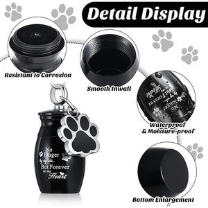 Qbellpet Özel Evcil Hayvan Urn Anahtarlıkları Evcil Hayvan Kremasyon Takıları Pati Urn Kolye Köpek Külleri Hatırası Paslanmaz Çelik Yavru Evcil Hayvan Tabutları - Product Image 5