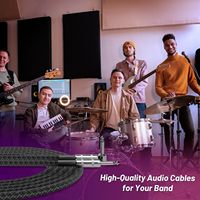 Fabrika OEM 10FT Örgülü 1/4 İnç TS Mono Jak Sağ Açılı - Düz Elektrik Gitar Kablosu (Enstrüman ve Müzik Amfisi için)