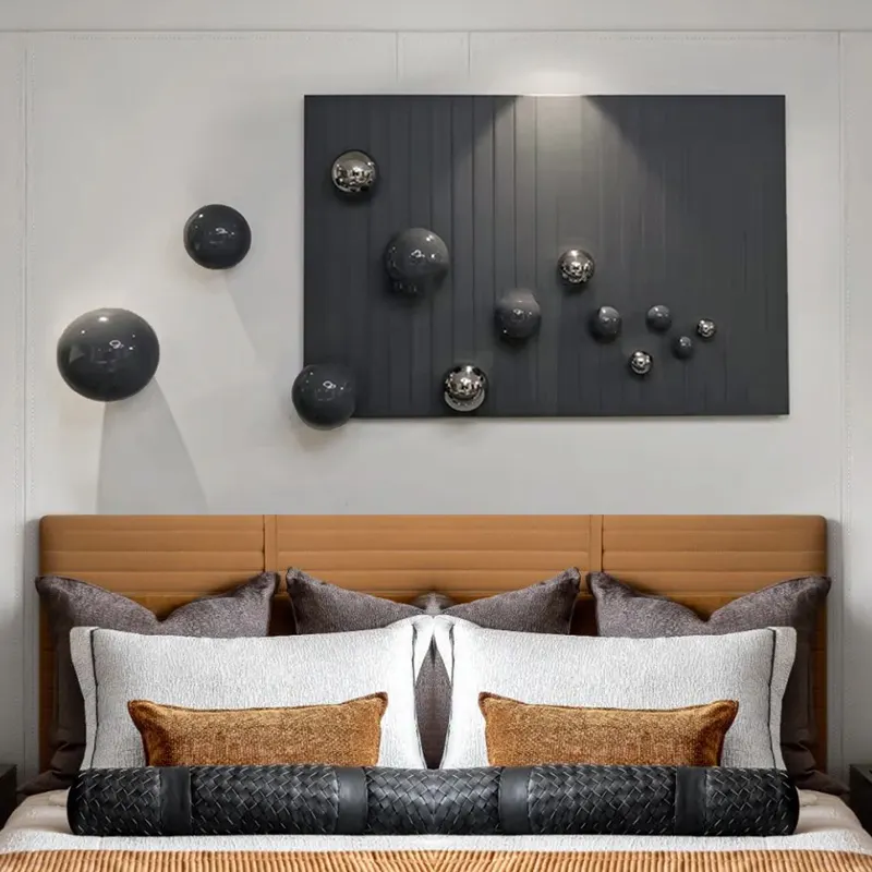 3D Metal Ball Three-Dimensional Physical Device Painting Modern Creative Entry Porch Hanging Picture Model Corridor Decorative