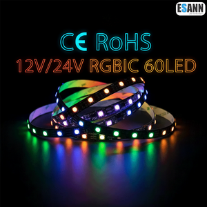 Esann <span class=keywords><strong>ไฟ</strong></span>เส้น LED แบบ rgbic DC 12V/24V WS2811<span class=keywords><strong>ไฟ</strong></span> LED 60<span class=keywords><strong>ด</strong></span>วงแบบไ<span class=keywords><strong>ด</strong></span>นามิกแยก<span class=keywords><strong>พ</strong></span>ิกเซล SMD 5050แถบไฟ LED แบบดิจิทัลอัจฉริยะ - Product Image 1