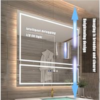 Meuble-lavabo mural en bois de style européen moderne avec miroir intelligent et éclairage LED - Mobilier de salle de bain d'hôtel personnalisable
