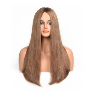 Pelucas de Cabello Humano Ruso 100% Hechas a Medida - Color Marrón, Peluca de Cabello Virgen, Peluca Frontal de Encaje sin Pegamento Personalizada para Mujeres - Product Image 1
