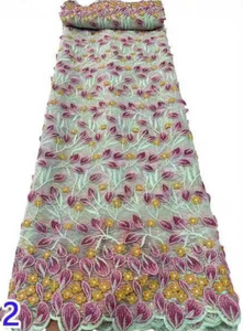 Tela de Encaje para Vestidos de Alta Gama, con Bordado de Tubo de Cuentas, Tridimensional, con Bordado de Lentejuelas Exquisito - Product Image 5