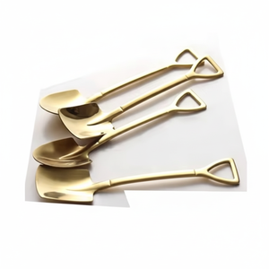 Couverts de luxe en or vintage, couverts en acier inoxydable 18/10 robustes, couteaux et fourchettes de mariage - Product Image 1