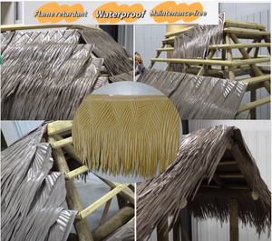 Azulejo de techo liso de <span class=keywords><strong>Palma</strong></span> Artificial tradicional ignífugo resistente al calor para hoteles casas edificios pizarra terracota aluminio - Product Image 5