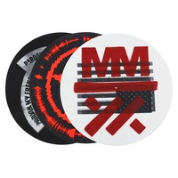 Tapis de platine DJ rond en feutre de laine antistatique portable 30x30cm avec logo personnalisé imprimé de haute qualité