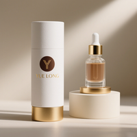 Emballage de parfum de luxe boîtes kraft dorées bouteilles de parfum rondes boîte cadeau tube en papier