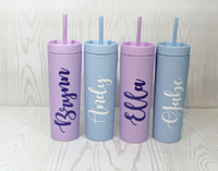 Gobelet isotherme réutilisable de 16 oz en forme d'œuf, double paroi, en plastique PS, avec paille, qualité alimentaire, durable, pour la rentrée scolaire, vente en gros
