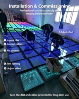 Lumière de piste de danse LED RGB interactive Infinity DMX programmable à changement de couleur, gradation, IP65, Ra80, effets pour fête, bar, KTV, mariage