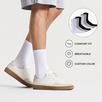 Chaussettes en coton à logo personnalisé, faible MOQ, couleur unie, douces et confortables pour le quotidien, le bureau, hommes et femmes, directement de l'usine