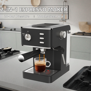 Modern Electric Programmable 2-in-1 20Bar <b>Touch</b> <b>Screen</b> Semi-Automatic Espresso <b>Coffee</b> Maker Smart Multifunction Aluminum EU - Product Image 2