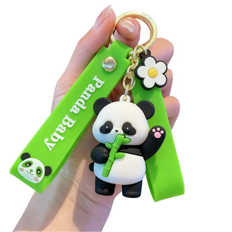 Customized Cartoon Giant Panda Keychain Soft PVC Waterproof in Creative Cute Style for Book Bag Hanging Wholesale
