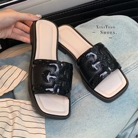 XIXITIAO Sandales plates pour femme, style carton, tendance western, de luxe